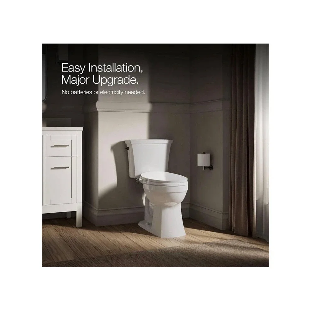 Kohler PureWash M300 Manual Elongated White Bidet Toilet Seat, Chrome Handle